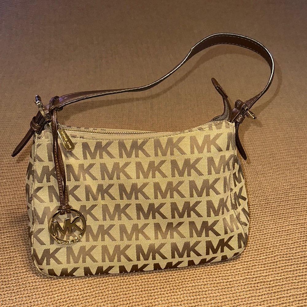 Michael Kors Brown Shoulder Bag with Signature Monogram